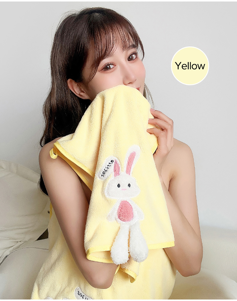 Cute Bunny Drying Hair Towel-9